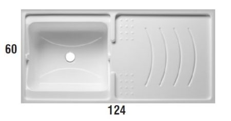 LAVATOIO SOLO VASCA 124X60 IN RESINA CR